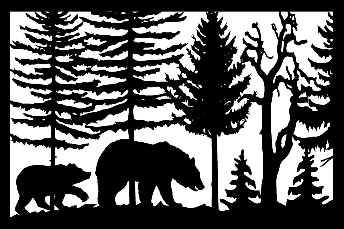 Bears in the forest panel